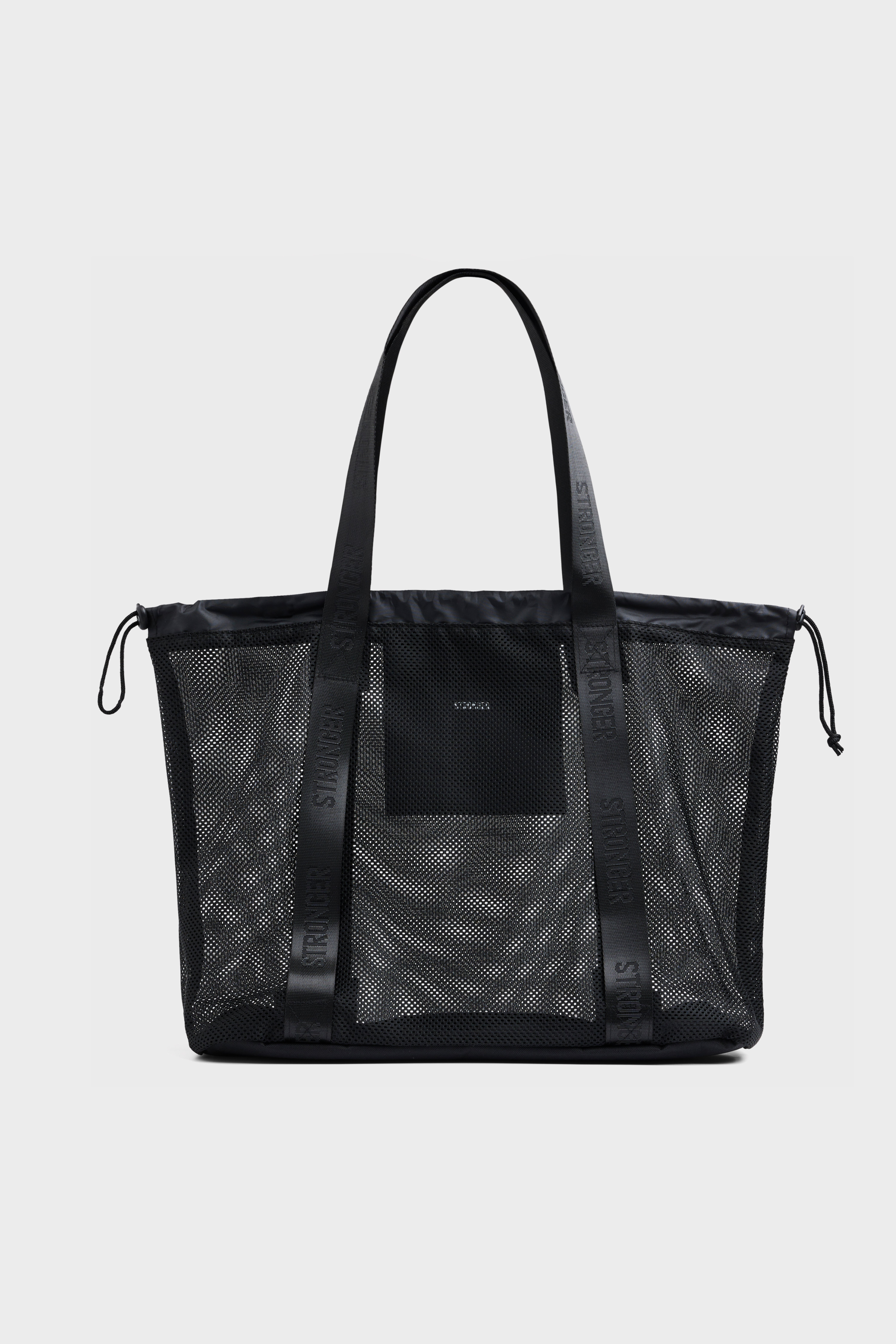 Net Tote Bag Black I 100% Polyester I STRONGER