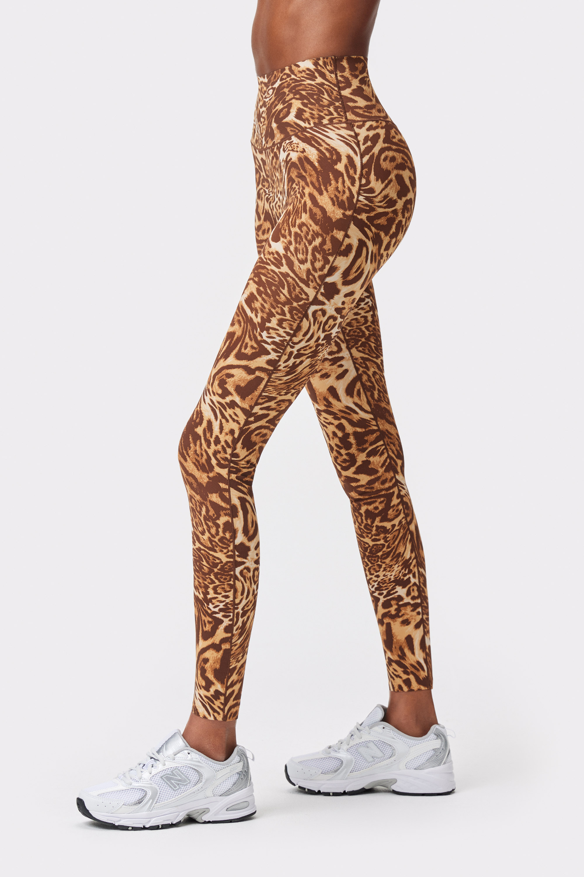 Slayform Leggings de yoga marron sans couture, imprimé