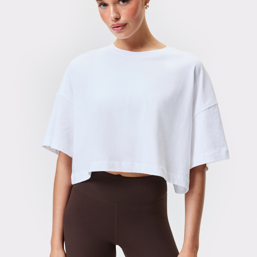 ★ILLIGO★ Honeydew Hotfix Loose Crop T-Shirt White 25SMTOP2 Honeydew Hotfix Loose Crop T-Shirt Black - ILLIGO