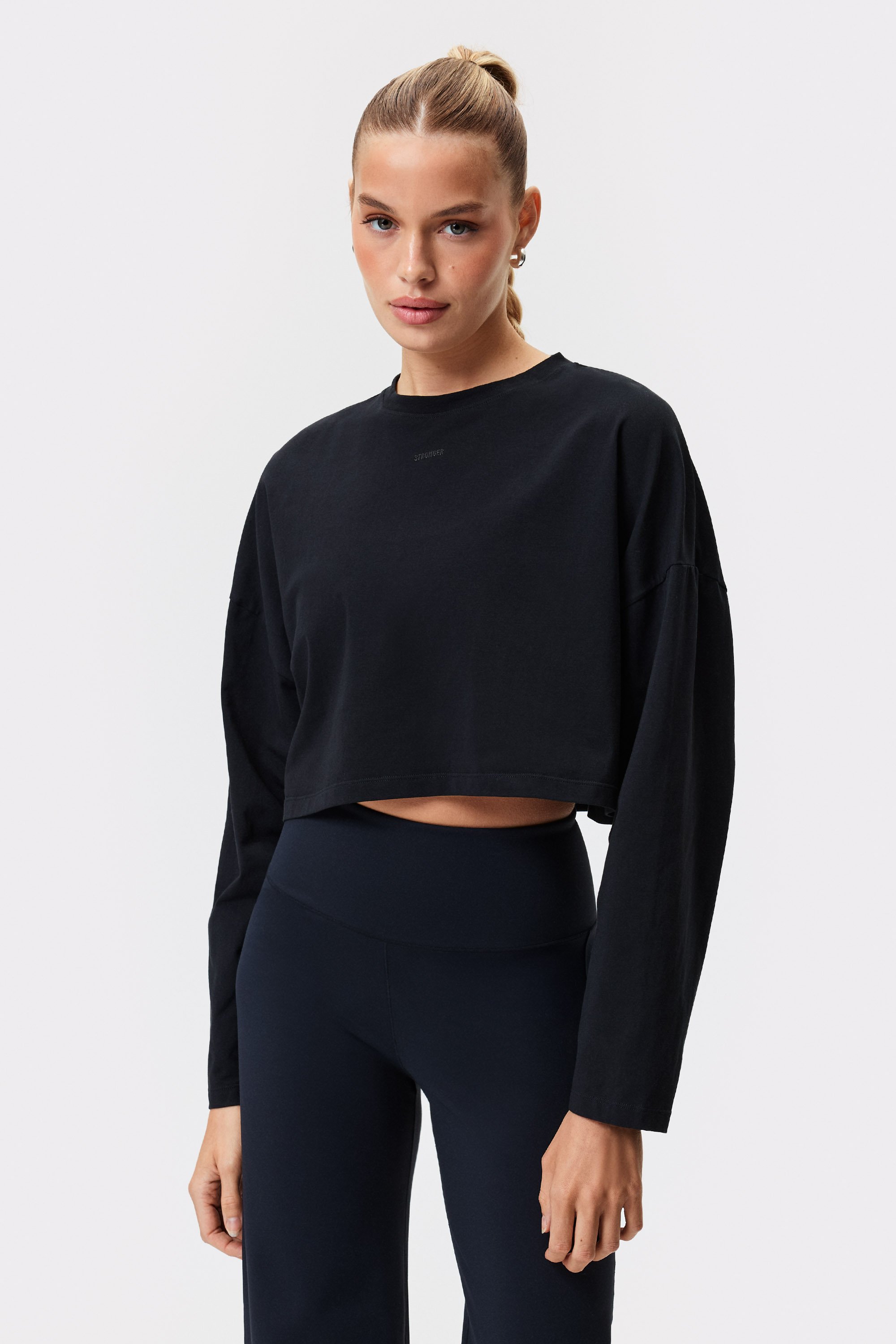 ★andar★ COMPANITY MELANGE LONG SLEEVE CROPPED TEE ☆andar☆ COMPANITY MELANGE LONG SLEEVE CROPPED TEE Amazon
