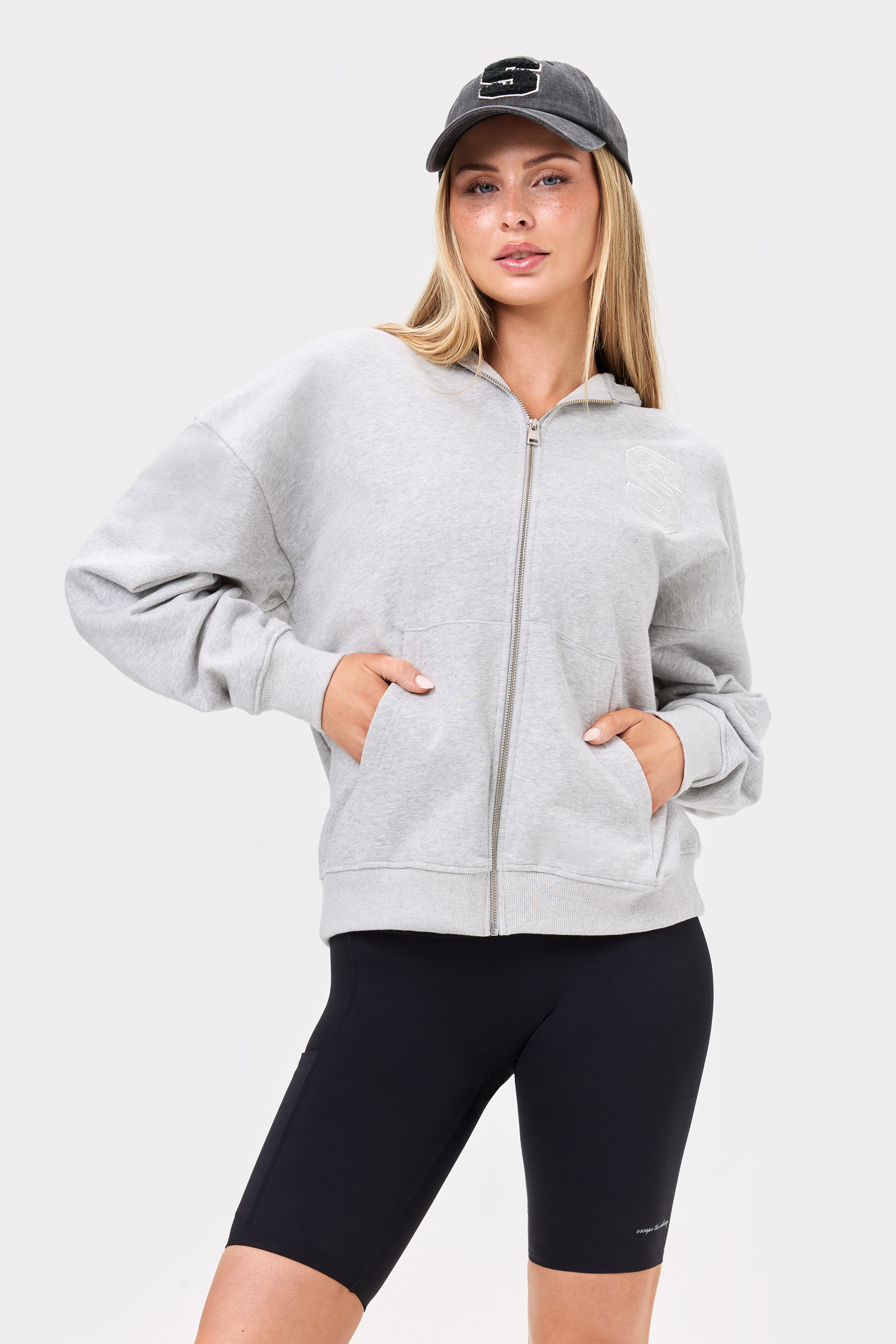 Essential Full Zip Hoodie Grey Melange I Organic Cotton I Stronger
