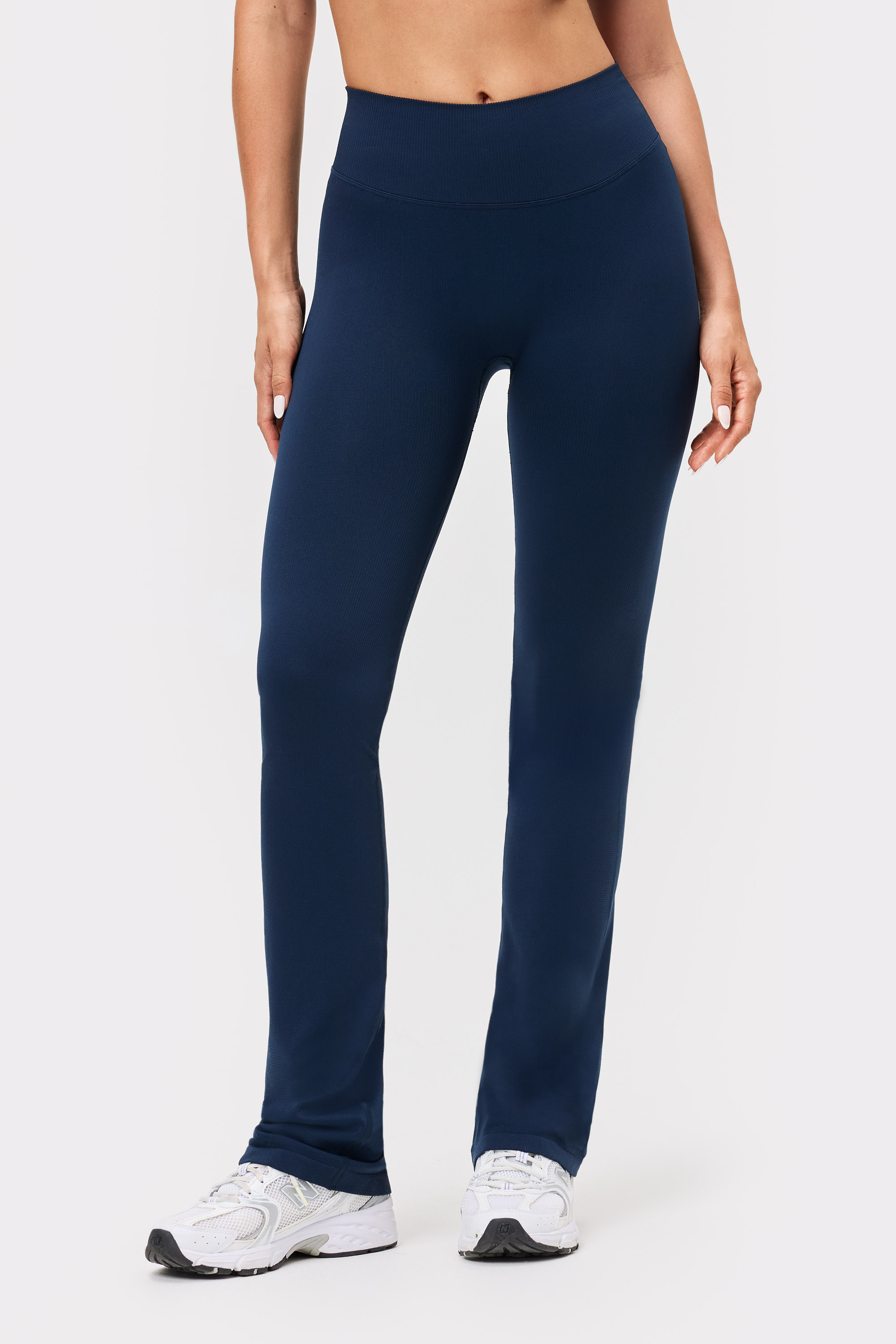 Seamless Contour Ribbed Bootcut Leggings Navy Blazer I High
