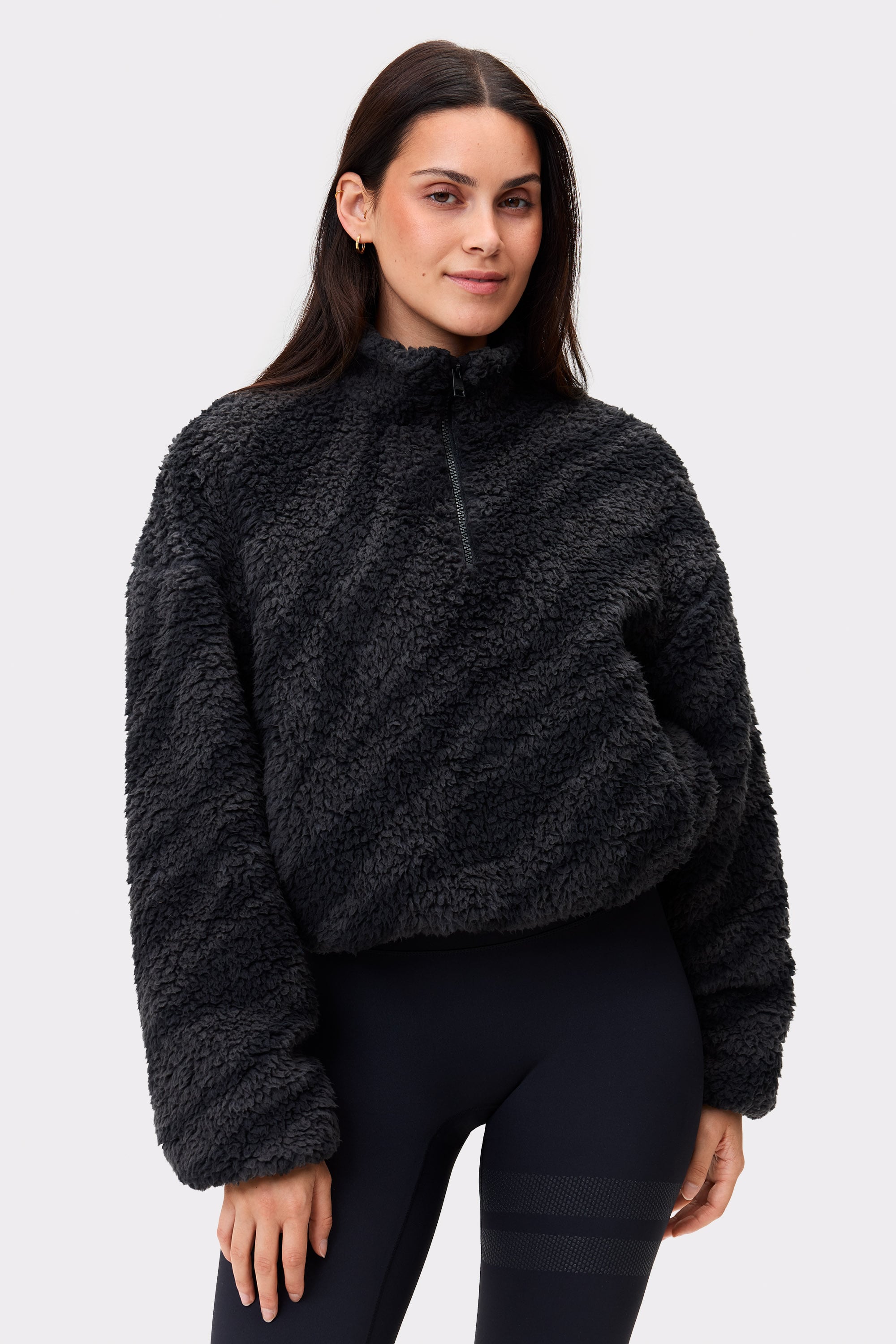 Pile Half Zip Jacket Black Zebra | Recycled Polyester | STRONGER