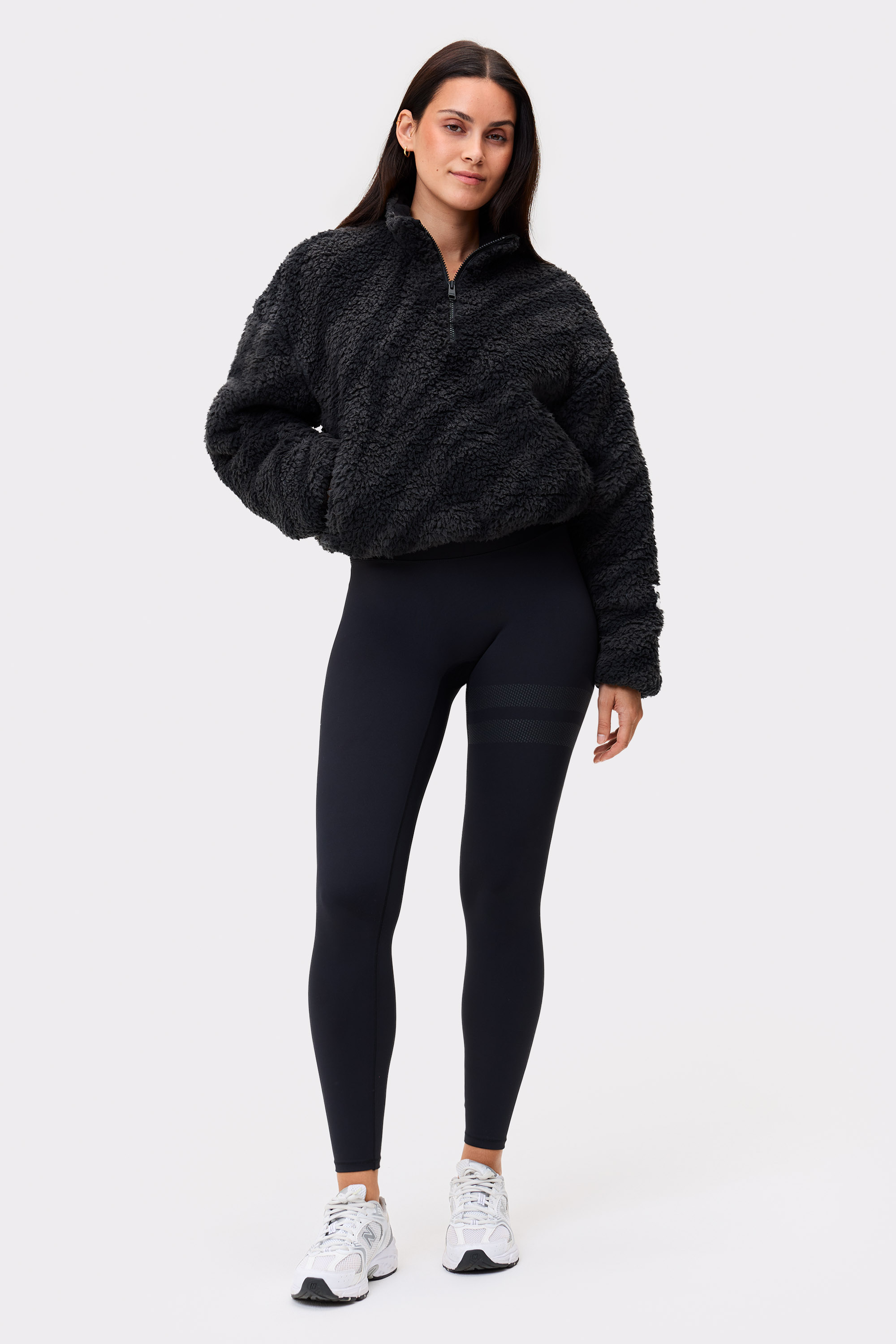 Pile Half Zip Jacket Black Zebra | Recycled Polyester | STRONGER