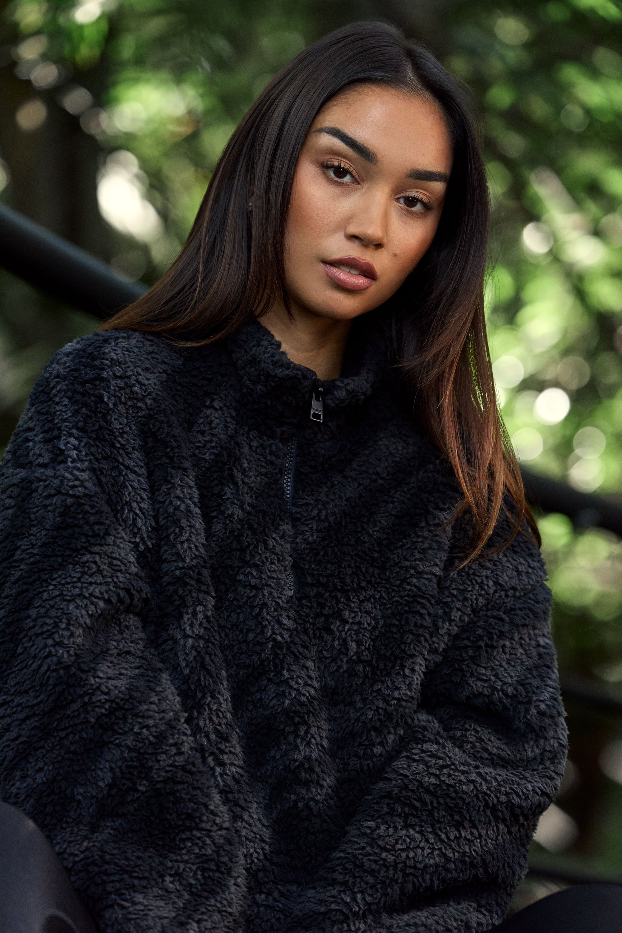 Pile Half Zip Jacket Black Zebra | Recycled Polyester | STRONGER